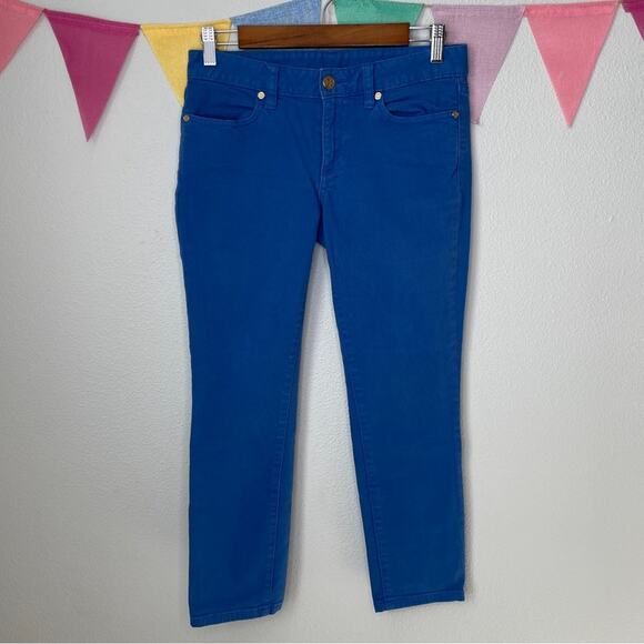 Tory Burch Cropped Skinny Jeans Royal Blue Stretch Denim | 26 - Picture 2 of 6